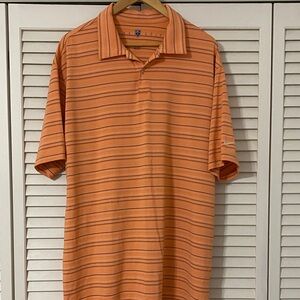 Nike Men's Polo Shirt in Orange Stripes